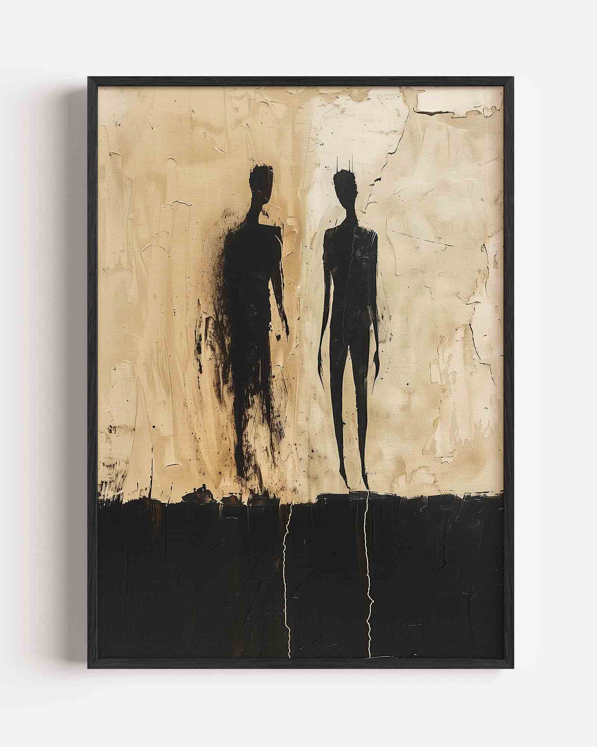 Twee silhouetten – abstracte portret poster als wanddecoratie