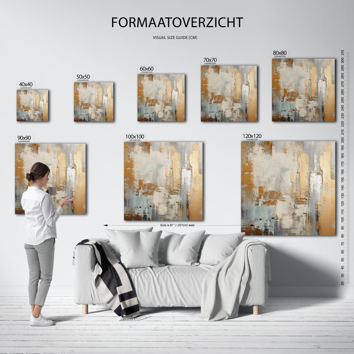 Abstracte textuur – vierkante muurposter met abstracte texturen