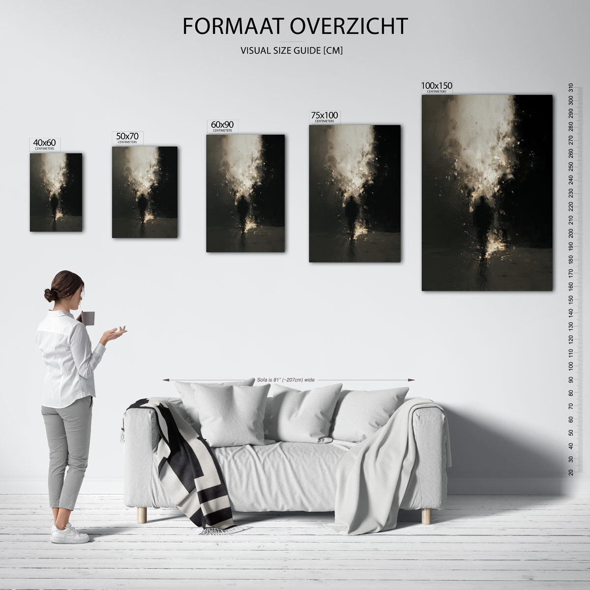Mystieke schaduwfiguur – staande wanddecoratie van WallArtistic