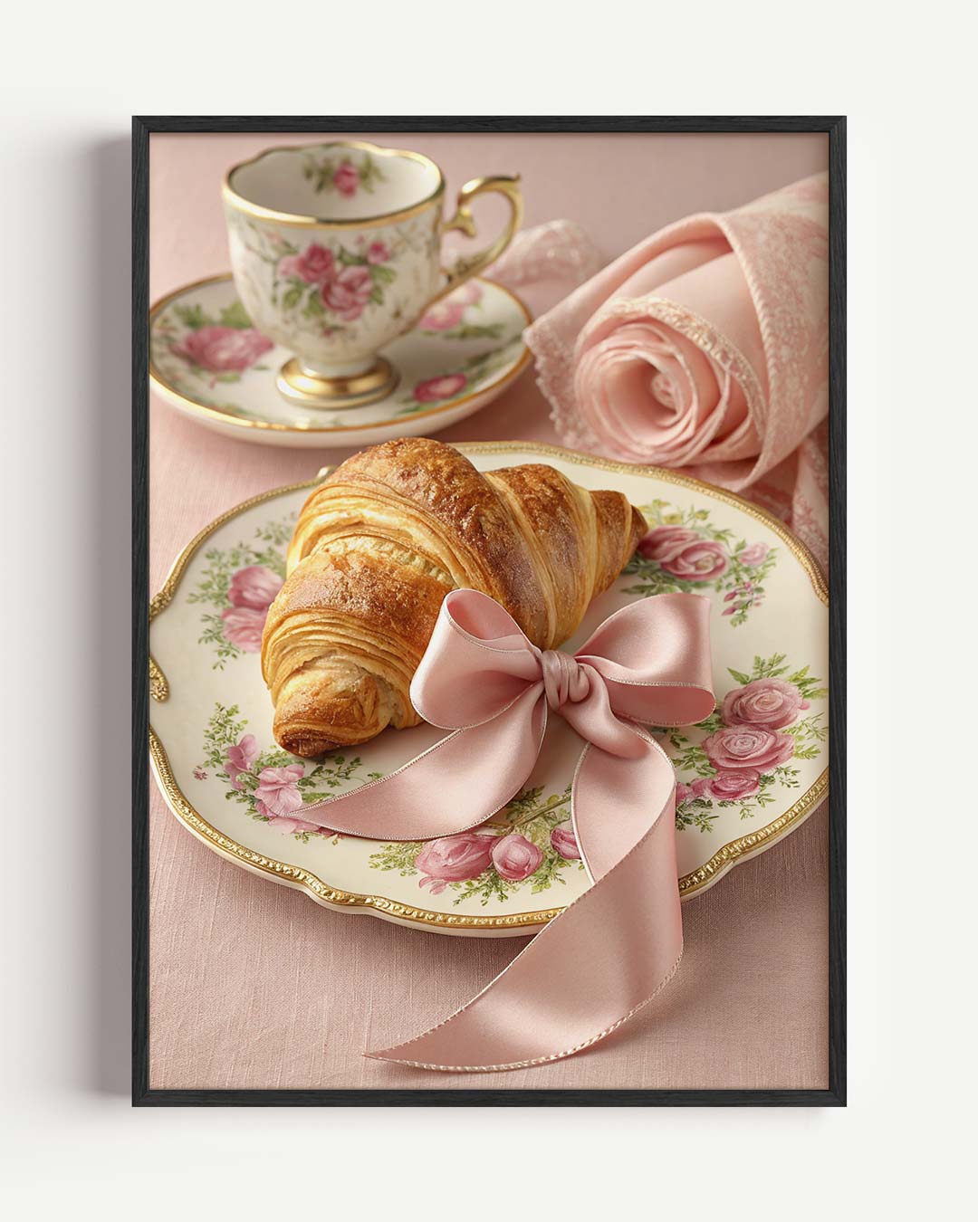 Elegante Rozen Ontbijtposter – paas portret poster als wanddecoratie