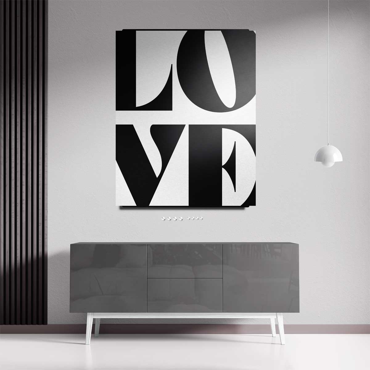 Liefdevol Typografisch – staand kunstwerk voor modern interieur