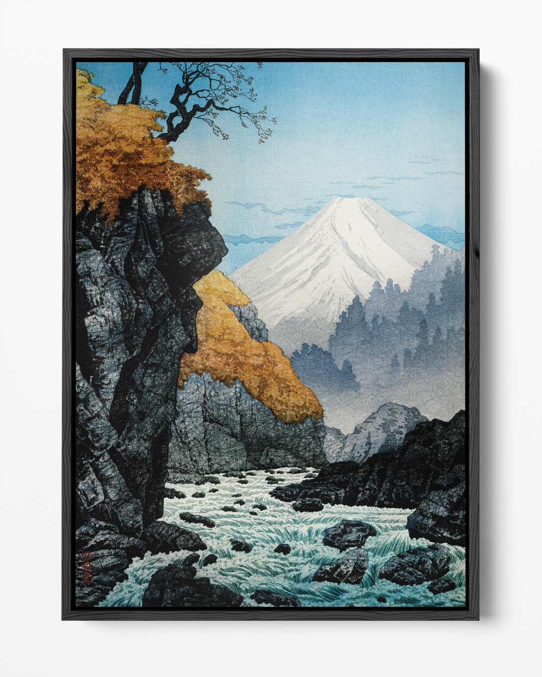 Berglandschap met Rivier – portret kunstwerk als wanddecoratie
