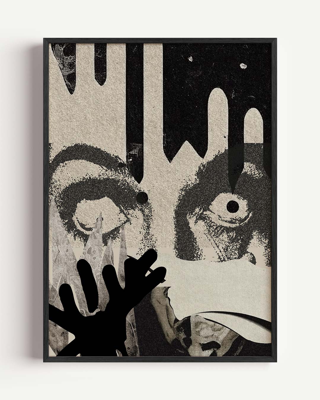 Intrigerende Blik Collage – abstracte portret poster als wanddecoratie