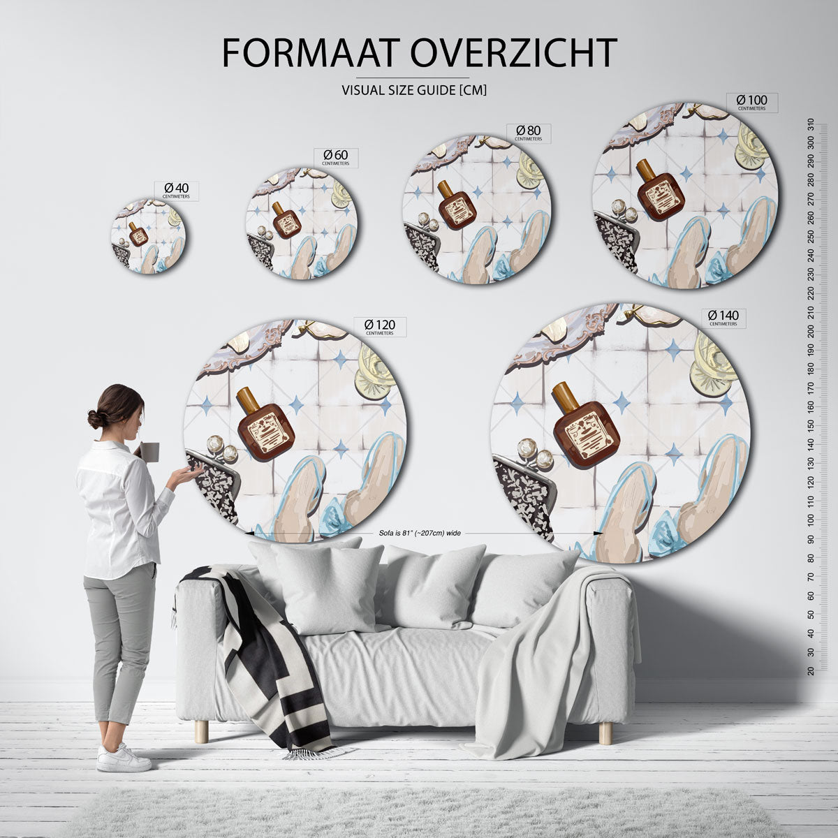 Stilleven met accessoires – abstracte wandkunst als muurcirkel van WallArtistic