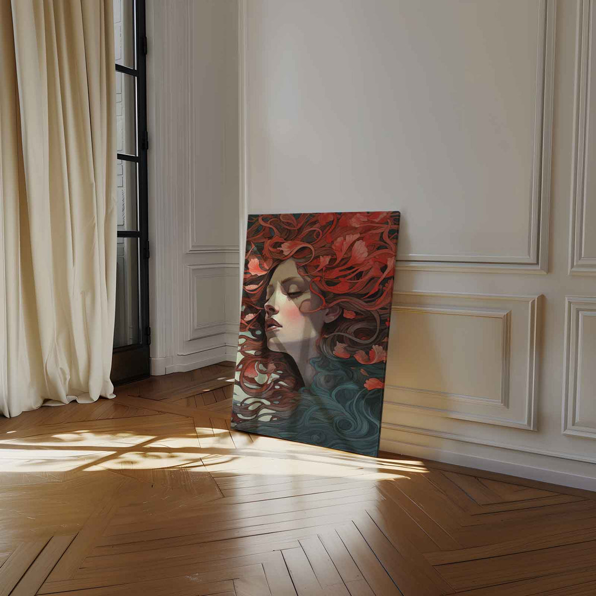 Dromerige Bloemenzee – dibond kunstwerk als wanddecoratie