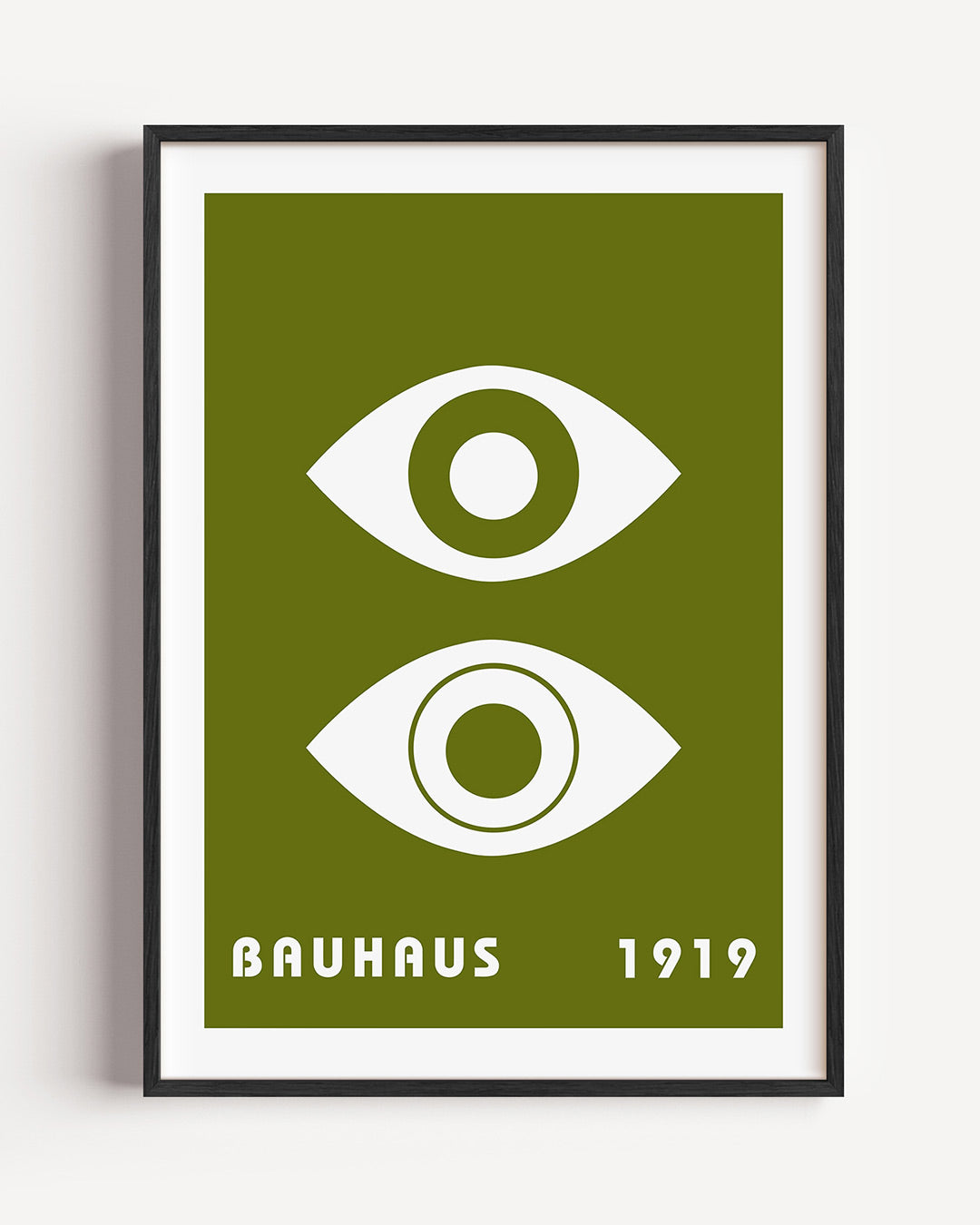 Oogvormen en tekst – staande Bauhaus poster als wanddecoratie