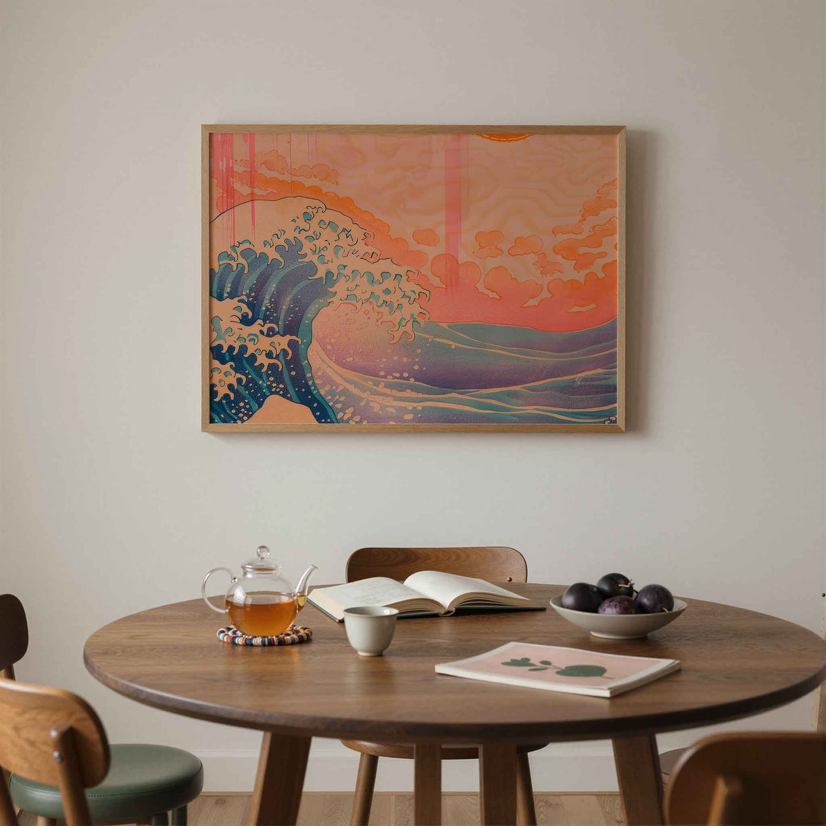 Golven en wolken – liggende moderne wanddecoratie van WallArtistic