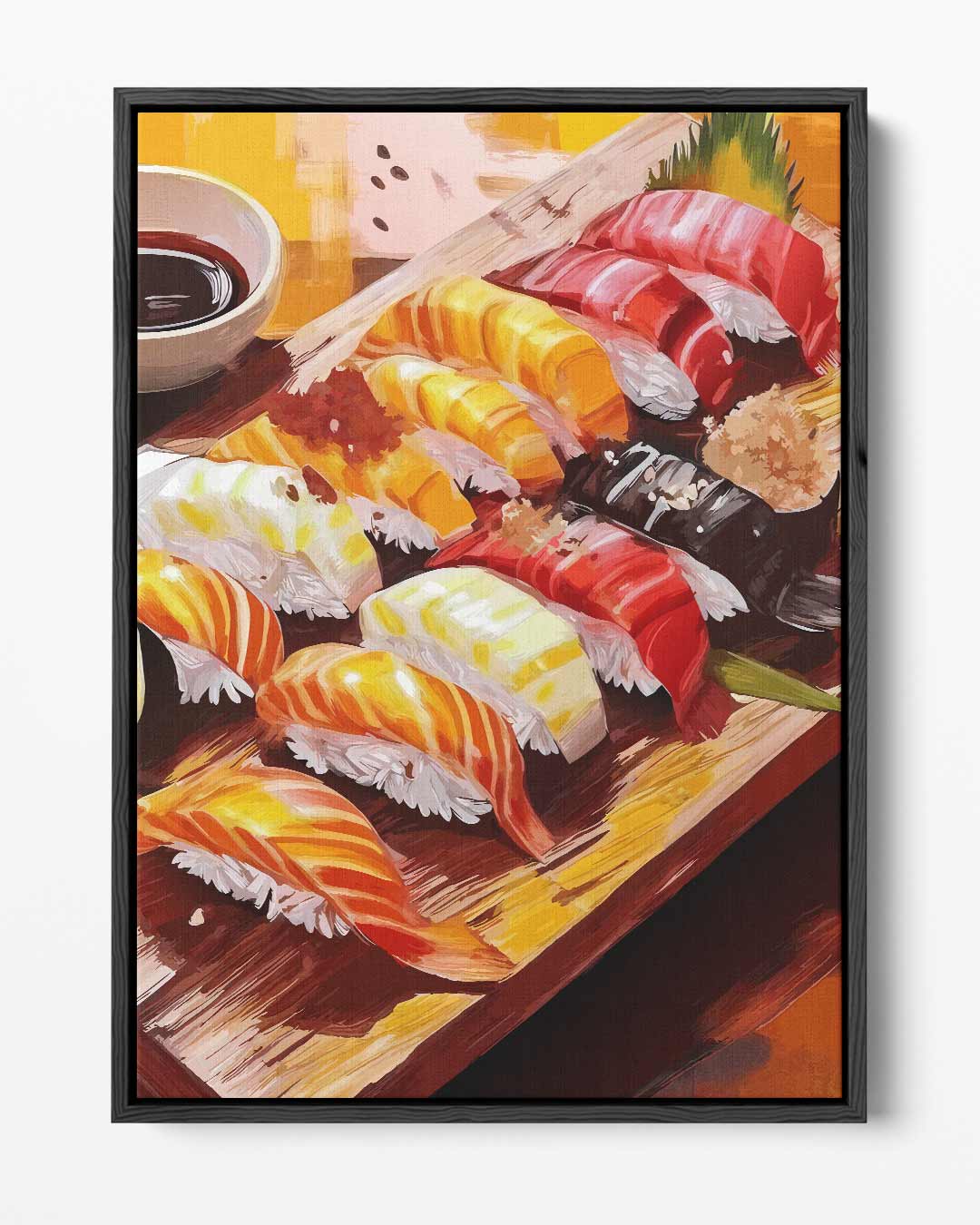 Kleurrijke Sushi Fantasie – portret kunstwerk als wanddecoratie