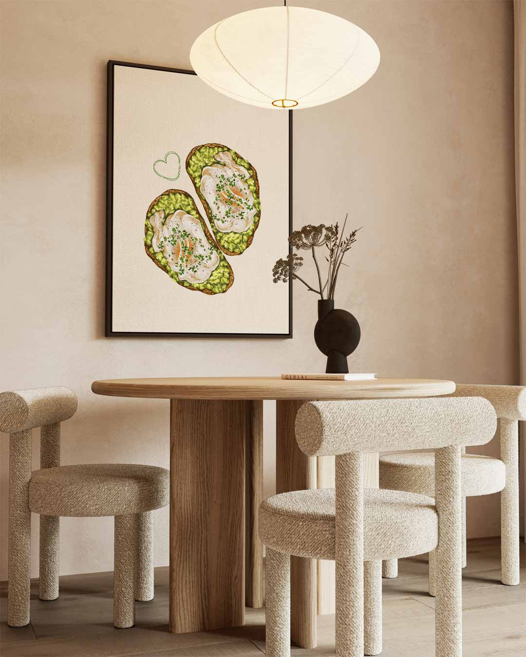 Avocado Toast Kunstwerk – canvas wanddecoratie in portret formaat