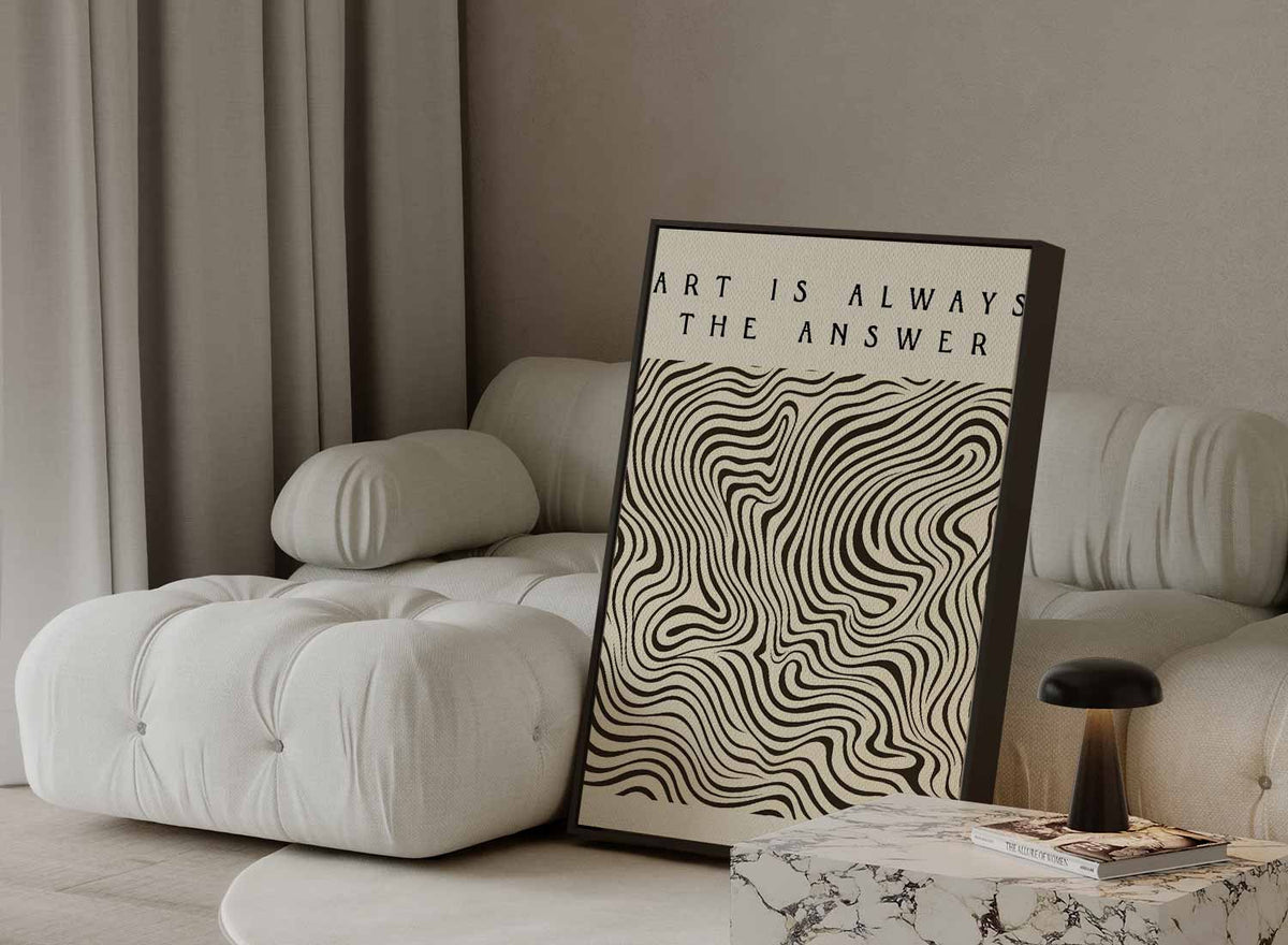 Kunst als Antwoord – staande wandkunst voor woonkamer of interieur