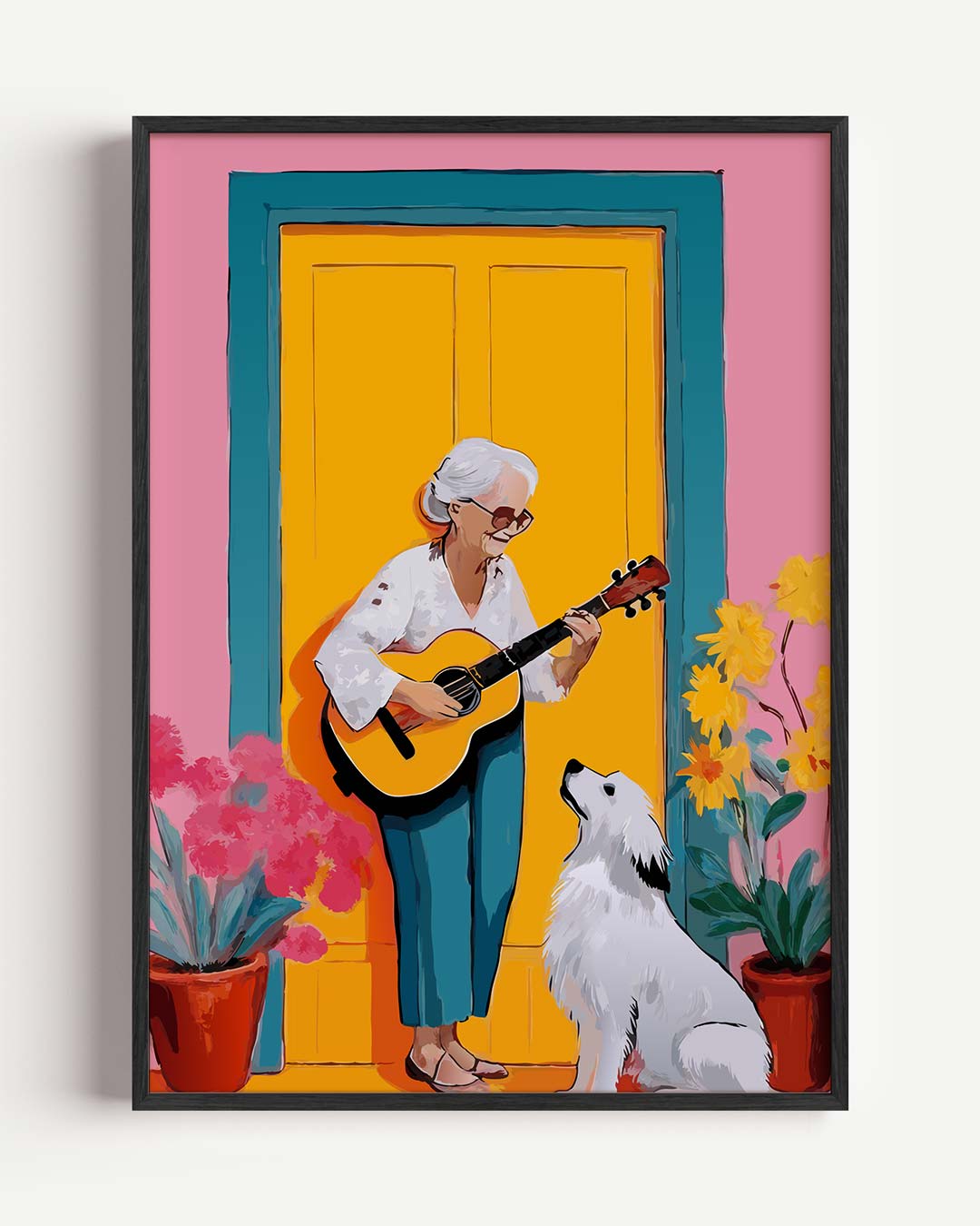 Vrolijke Muziekmomenten – zomer portret poster als wanddecoratie