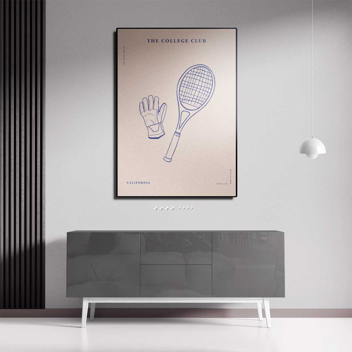 De College Club Print – canvas kunstwerk als wanddecoratie