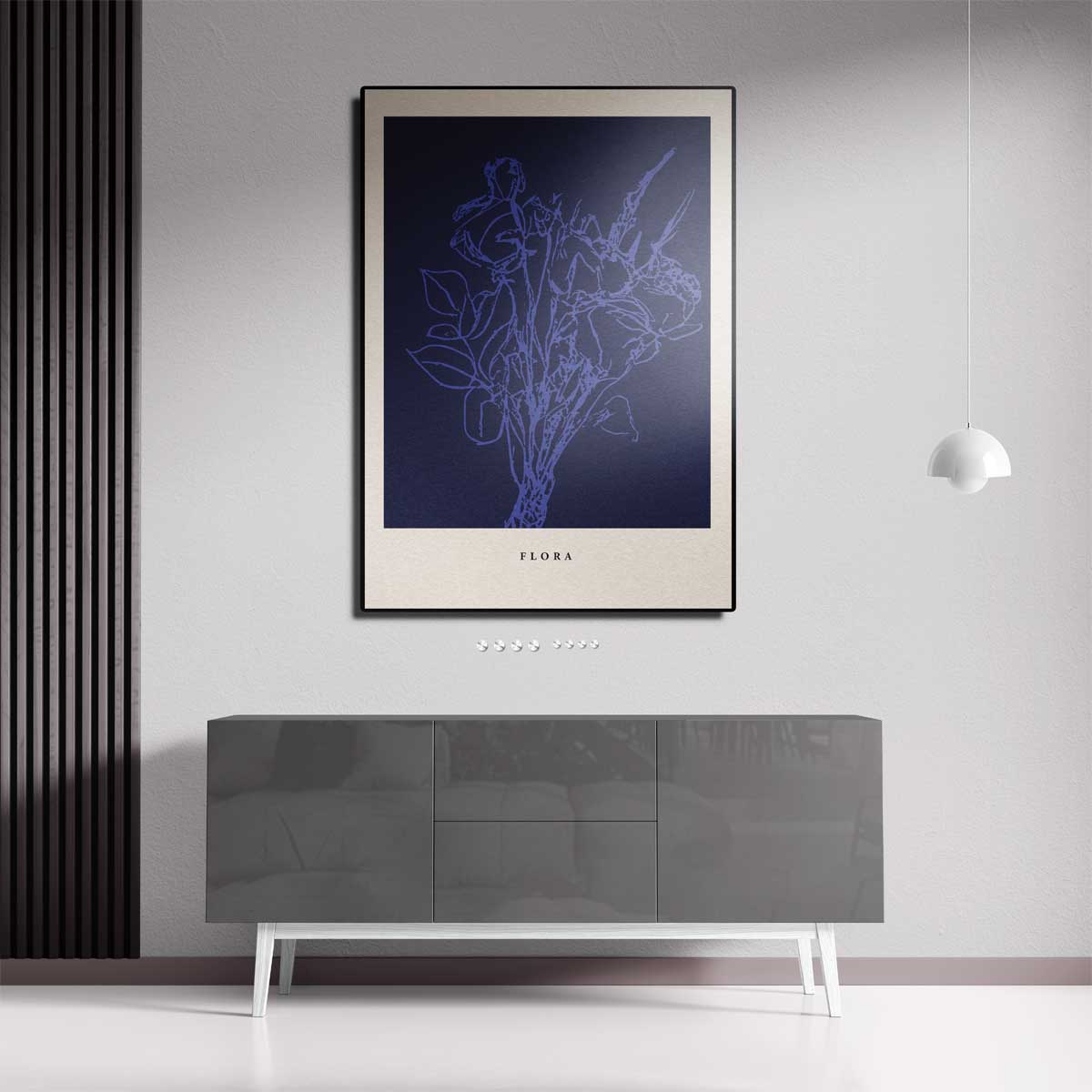 Bloemenpracht in Blauw – canvas kunstwerk als wanddecoratie