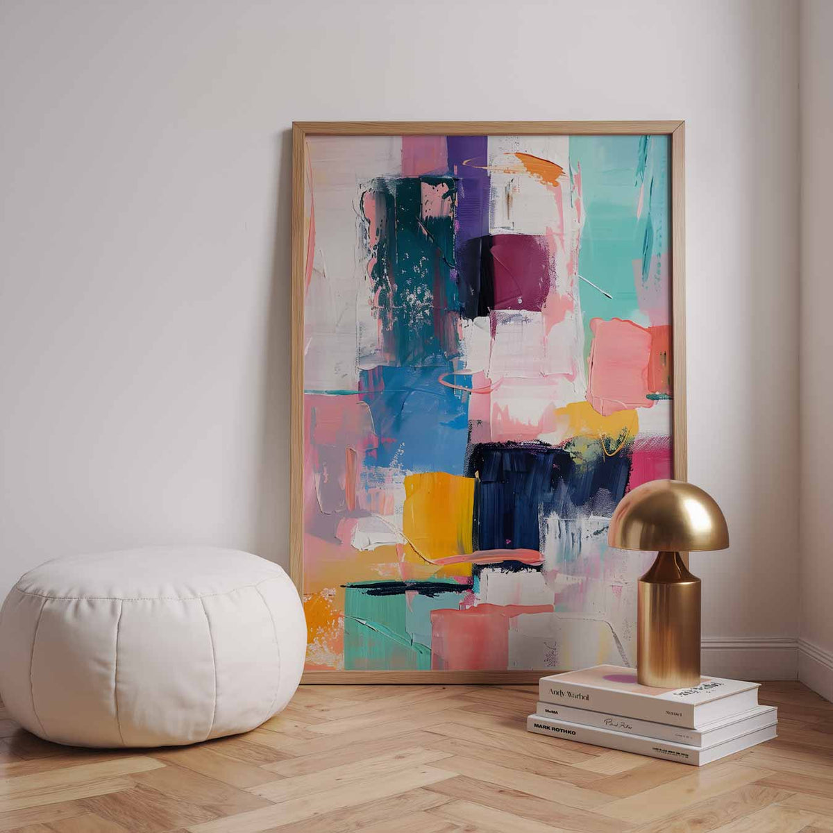 Kleurrijke Abstracte Kunstposter – urban poster in staand formaat