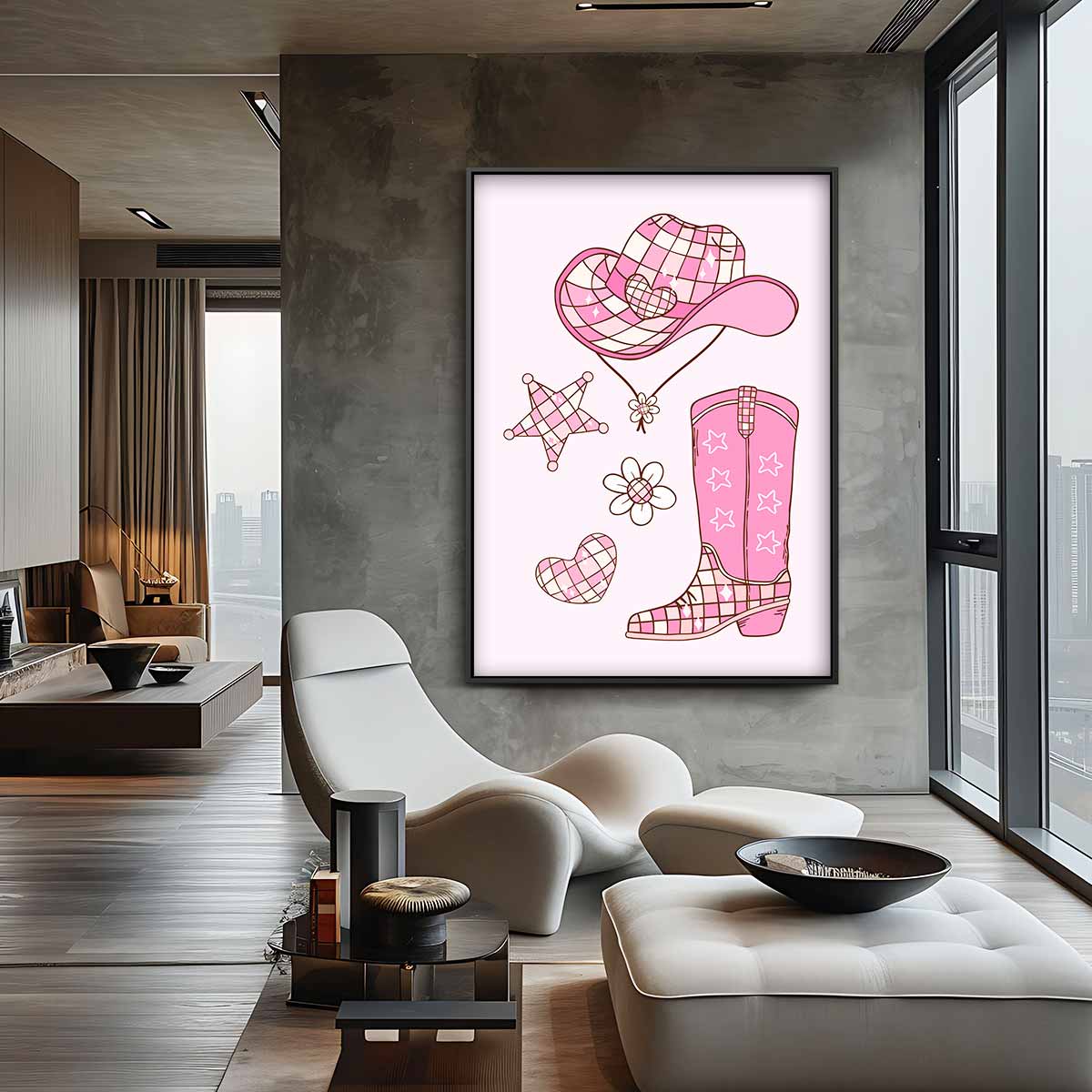 Vrolijke Cowboy Dromen – staand kunstwerk voor modern interieur