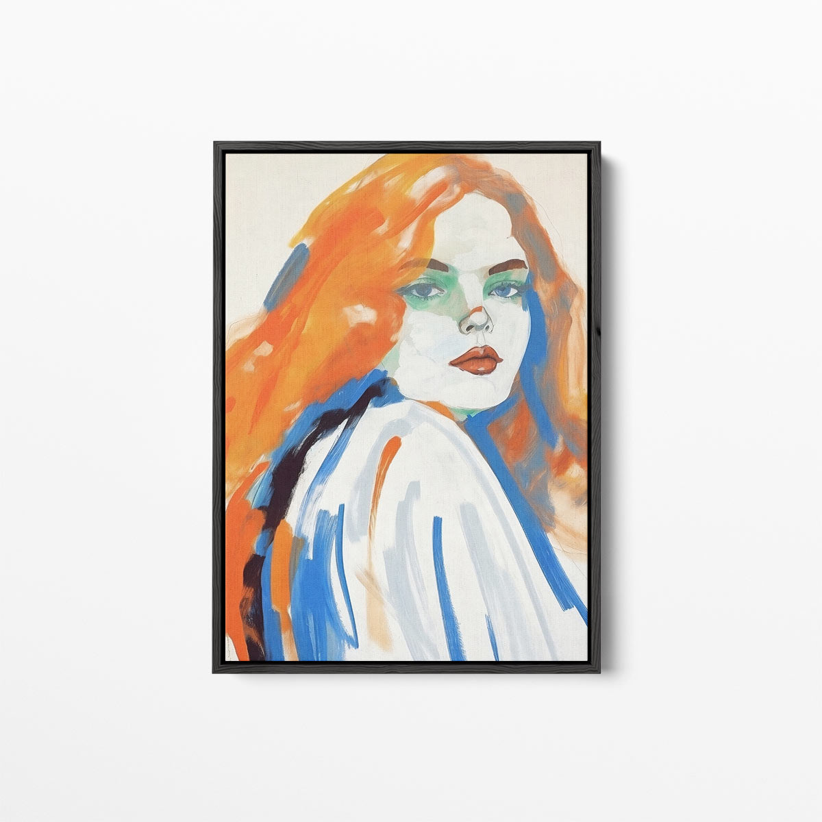Dromerige Tinten: Vrouw in Kleur – canvas kunstwerk als wanddecoratie