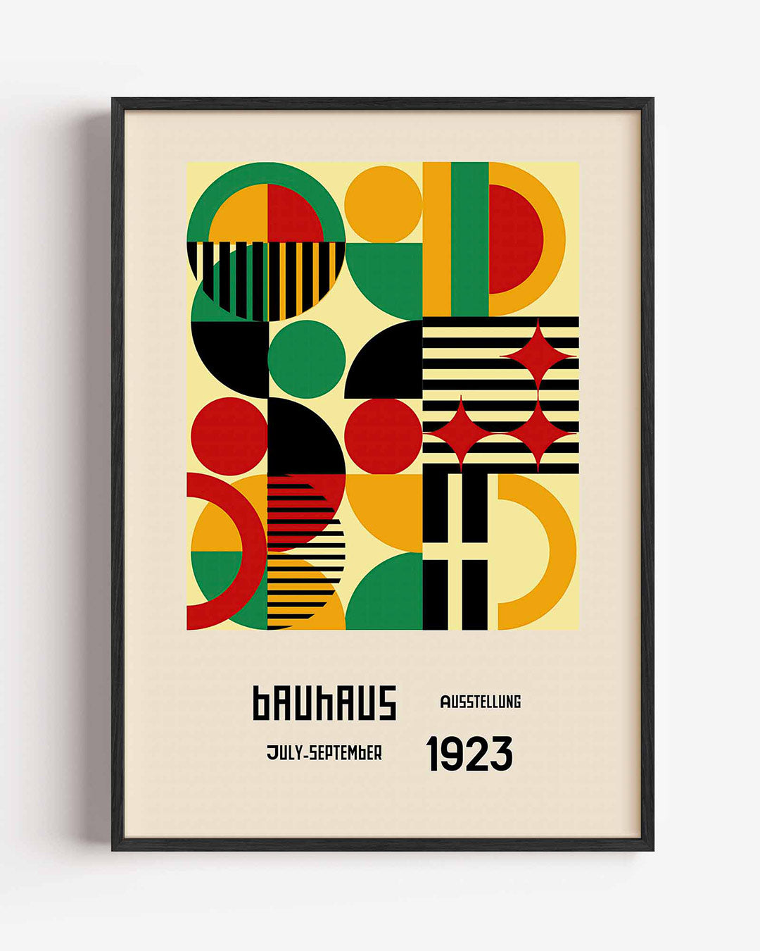 Vormen en kleurvlakken – staande Bauhaus poster als wanddecoratie