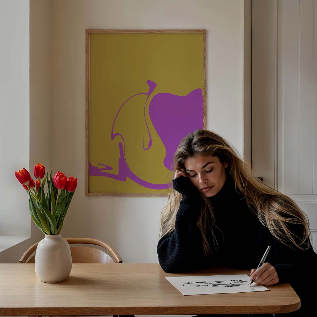 Vrolijke Abstracte Kleurspetters – staande muurposter met kleurrijke abstracte vormen