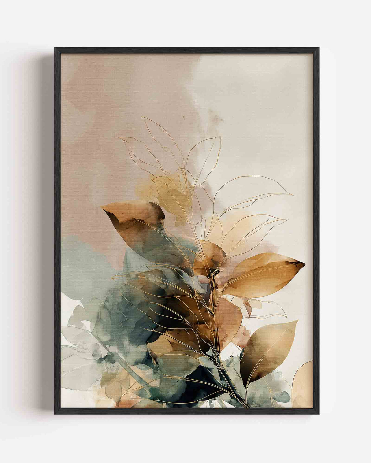 Bladeren en aquarel – abstracte portret poster als wanddecoratie
