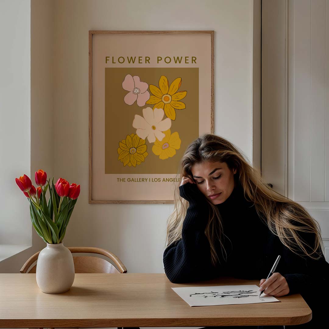 Flower Power Bloemenposter – bloemen poster in staand formaat