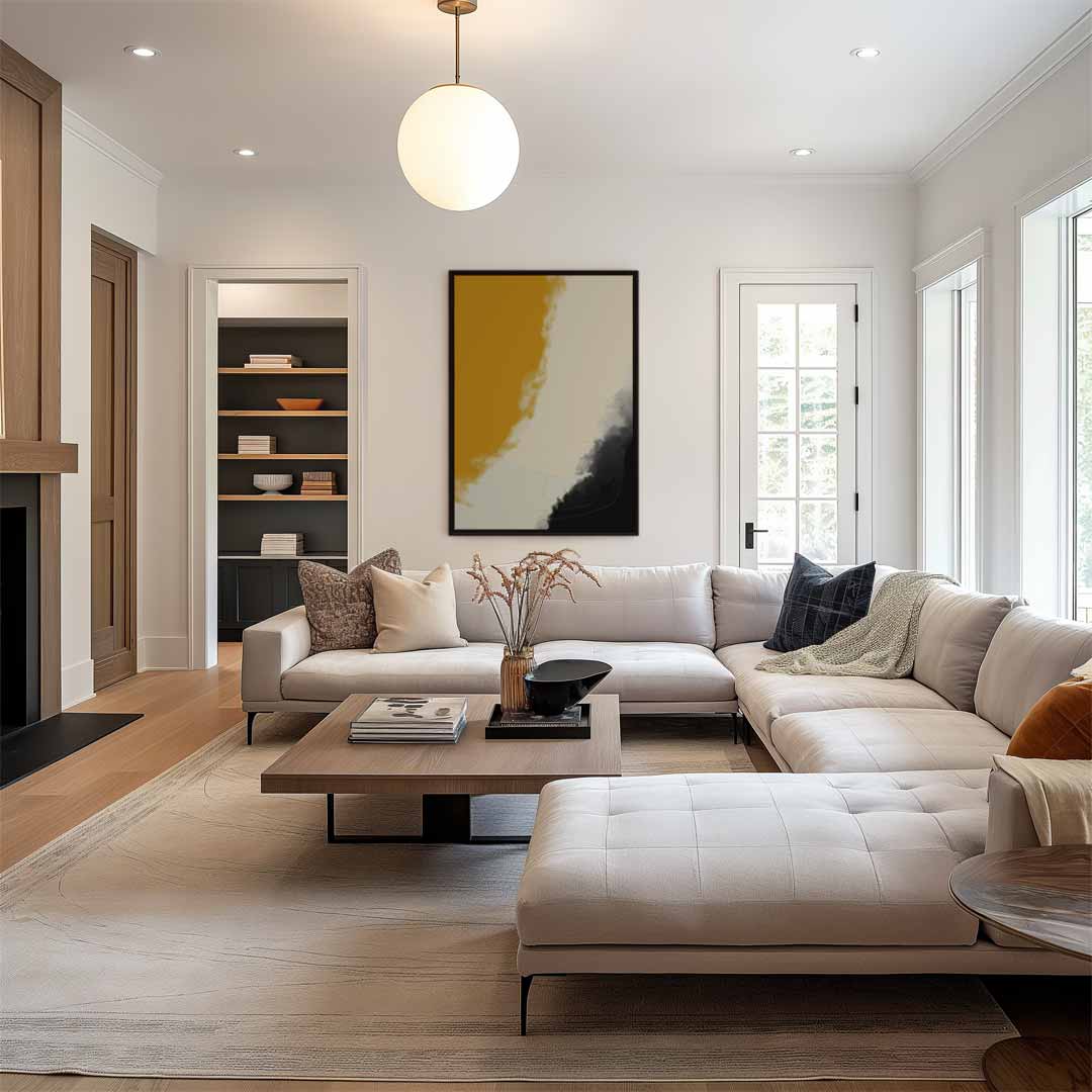 Warm Aards Abstract – staand kunstwerk voor modern interieur