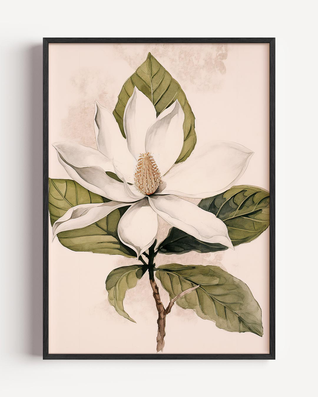 Elegante Magnolia Bloemposter – abstracte portret poster als wanddecoratie