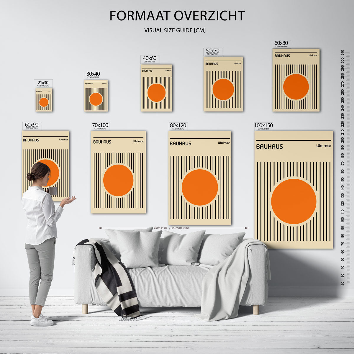 Vorm en lijnen – geometrische poster in Bauhaus-stijl van WallArtistic