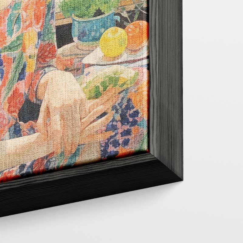 Kleurrijke Zomer Droom – kunstwerk met zwarte baklijst