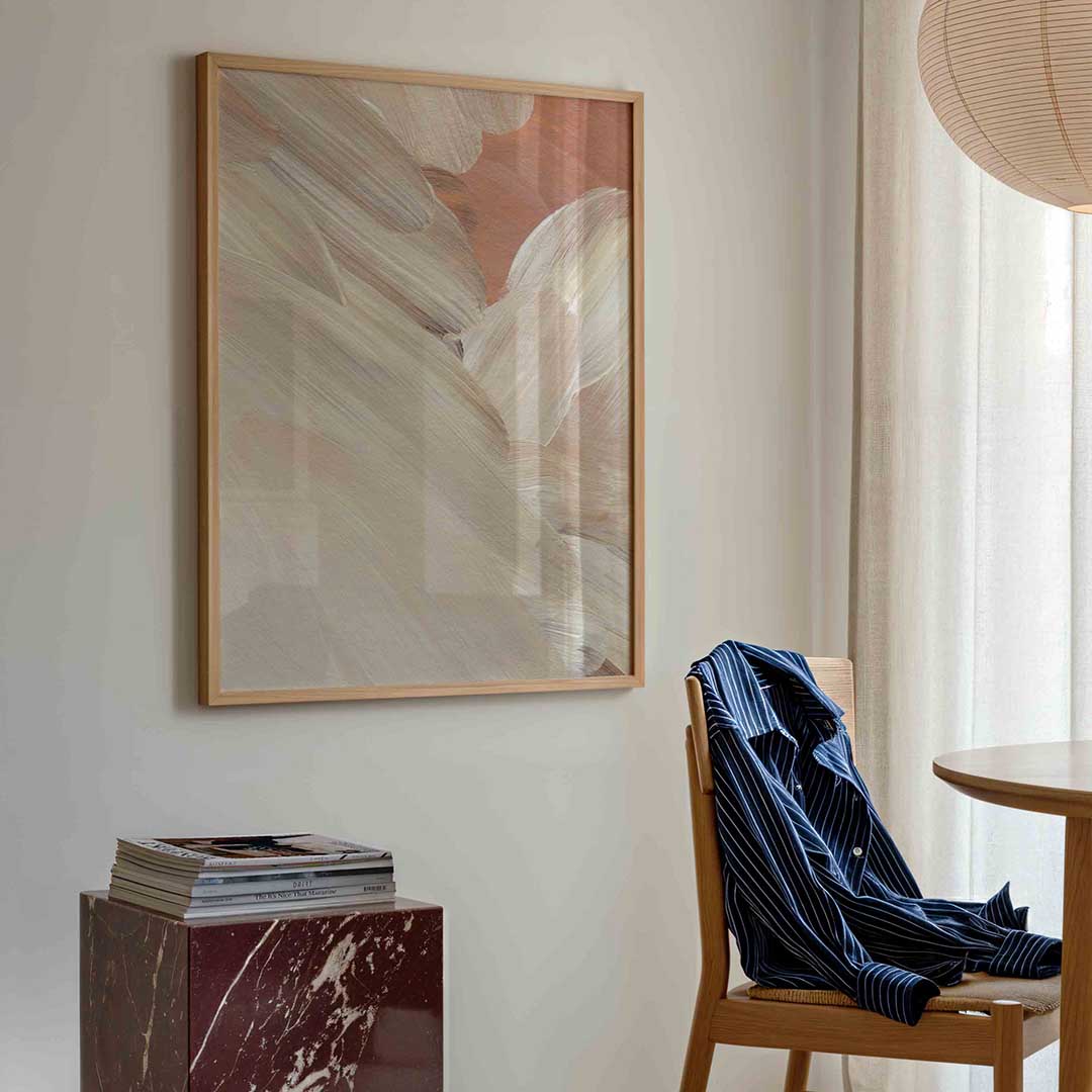 Abstracte penseelstreken – artistieke poster in staand formaat