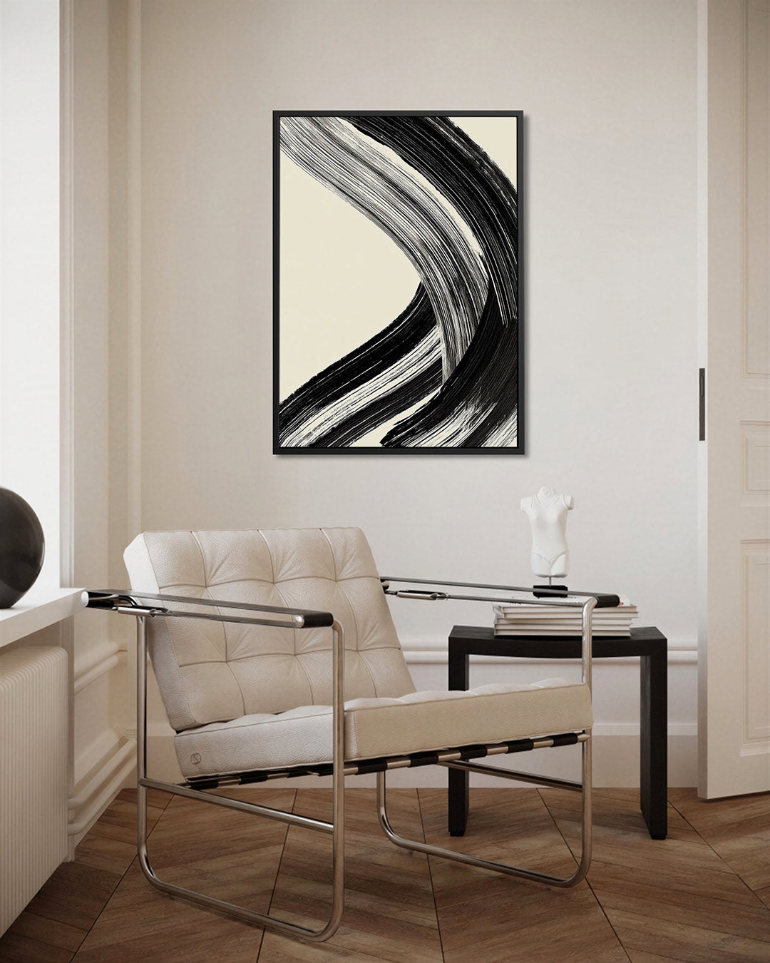 Dynamische borstelslag – kunstwerk als stijlvolle wanddecoratie