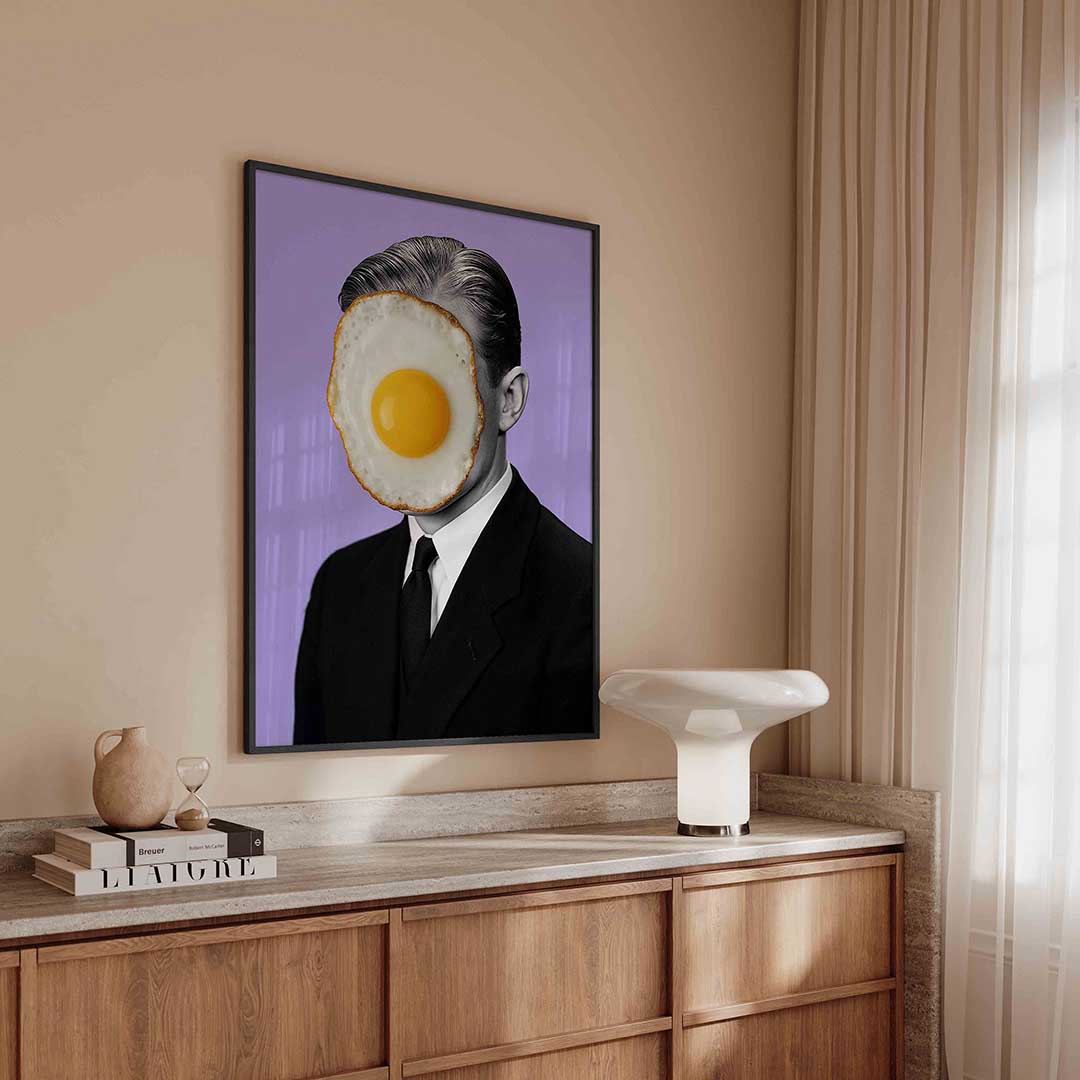 Portret met gebakken ei – urban poster in staand formaat