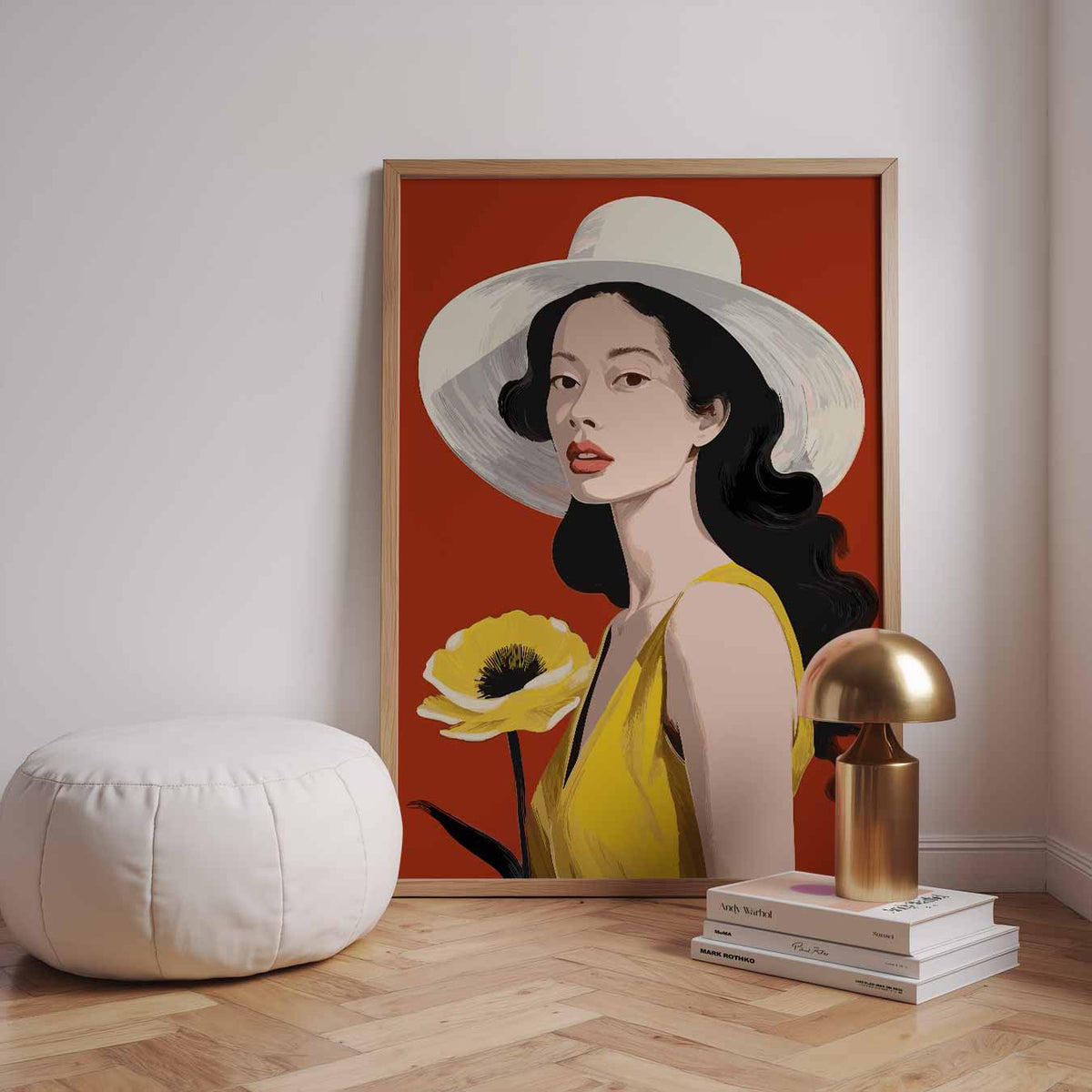 Vrouwelijke Elegantie – staande zomer wanddecoratie van WallArtistic