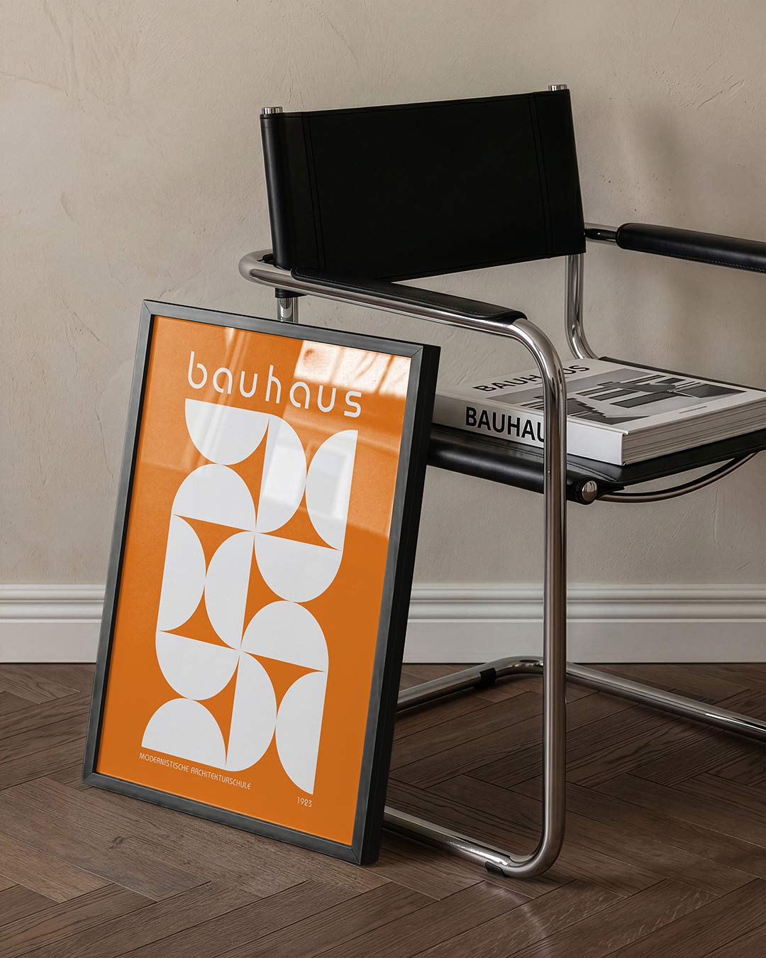 Vormritme en kleur – staande Bauhaus poster voor aan de muur