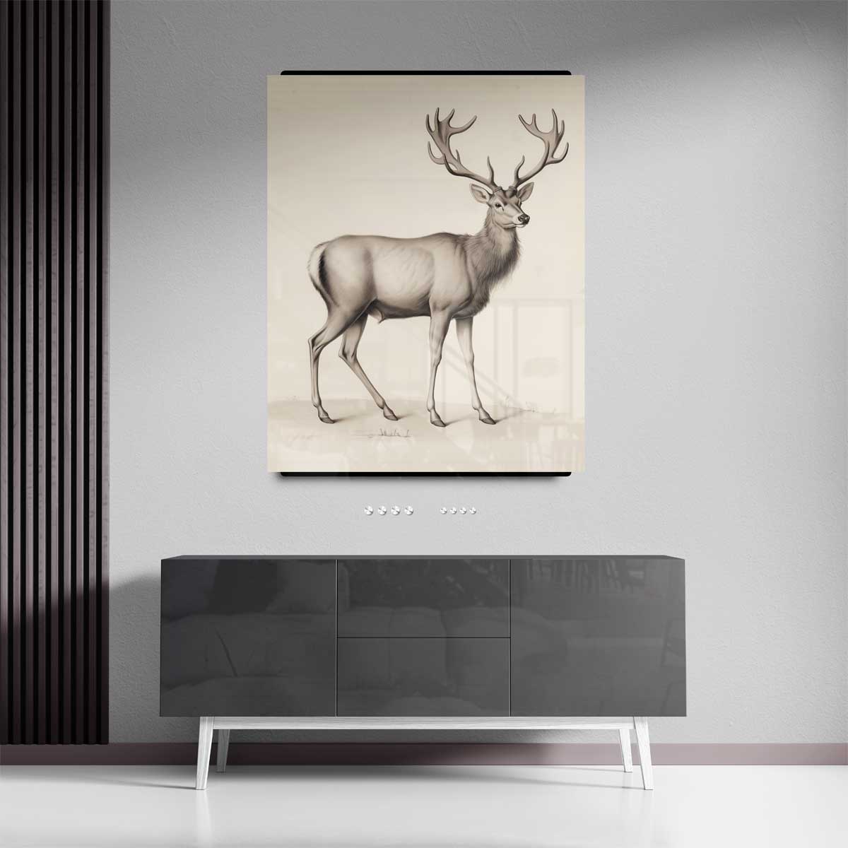 Elegante Hertenschets – canvas kunstwerk als wanddecoratie