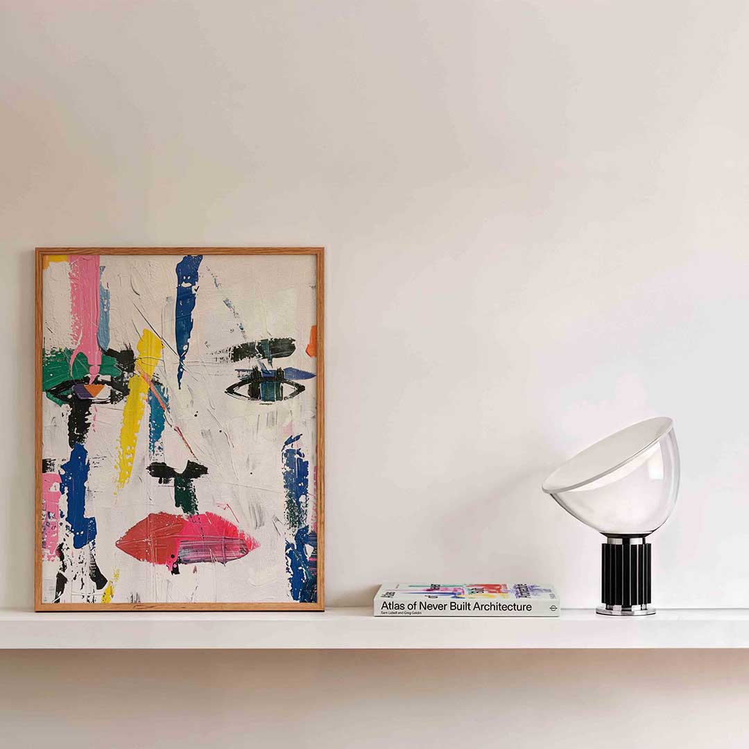 Abstract gezicht – kleurrijke illustratie als portret poster