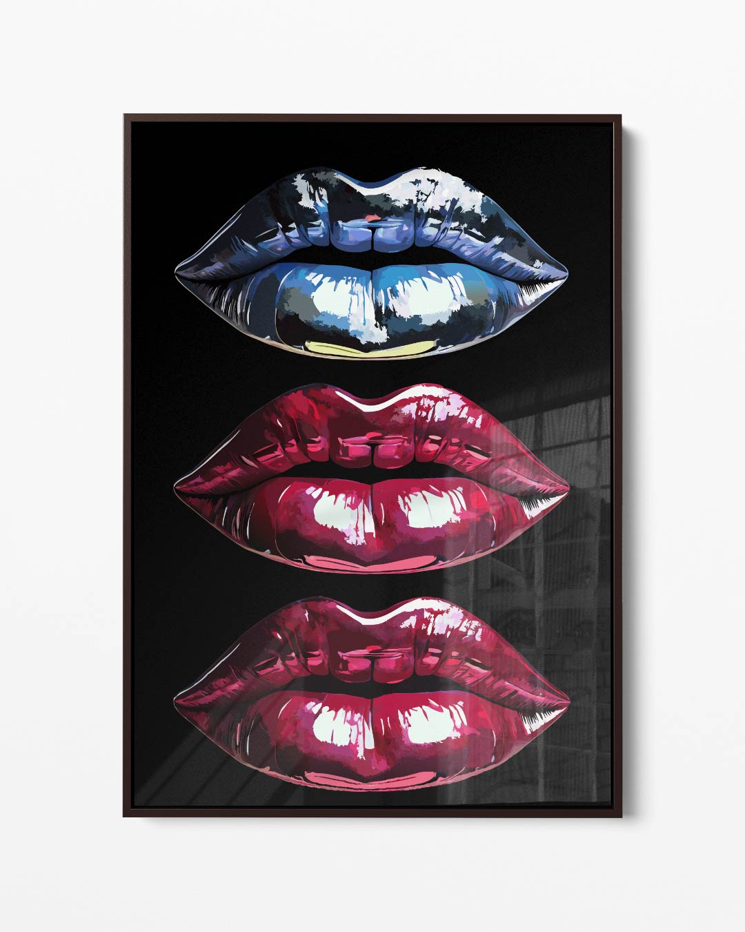 Pop Art Lippen Trio – portret kunstwerk als wanddecoratie