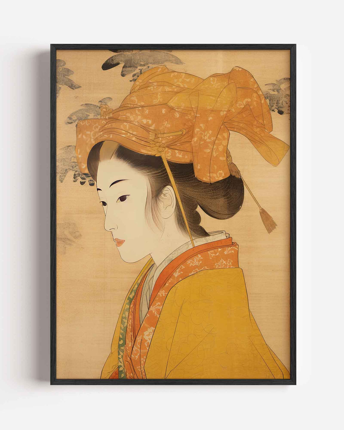 Vrouw met traditionele kleding – Aziatische portret poster als wanddecoratie