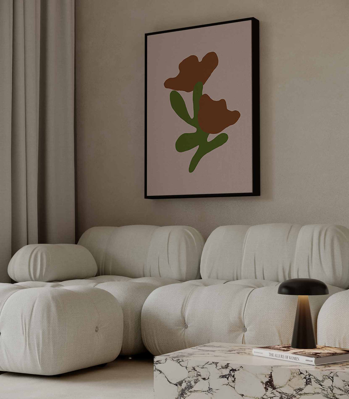 Bloemen in Abstracte Vormen – staande wandkunst voor woonkamer of interieur