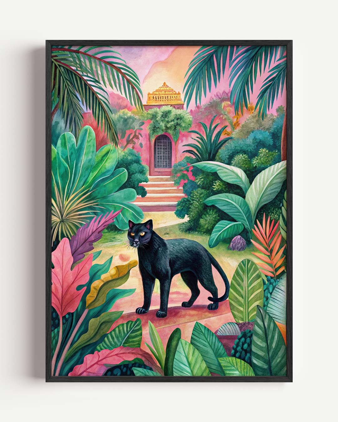 Tropische Panter Paradijs – dieren portret poster als wanddecoratie