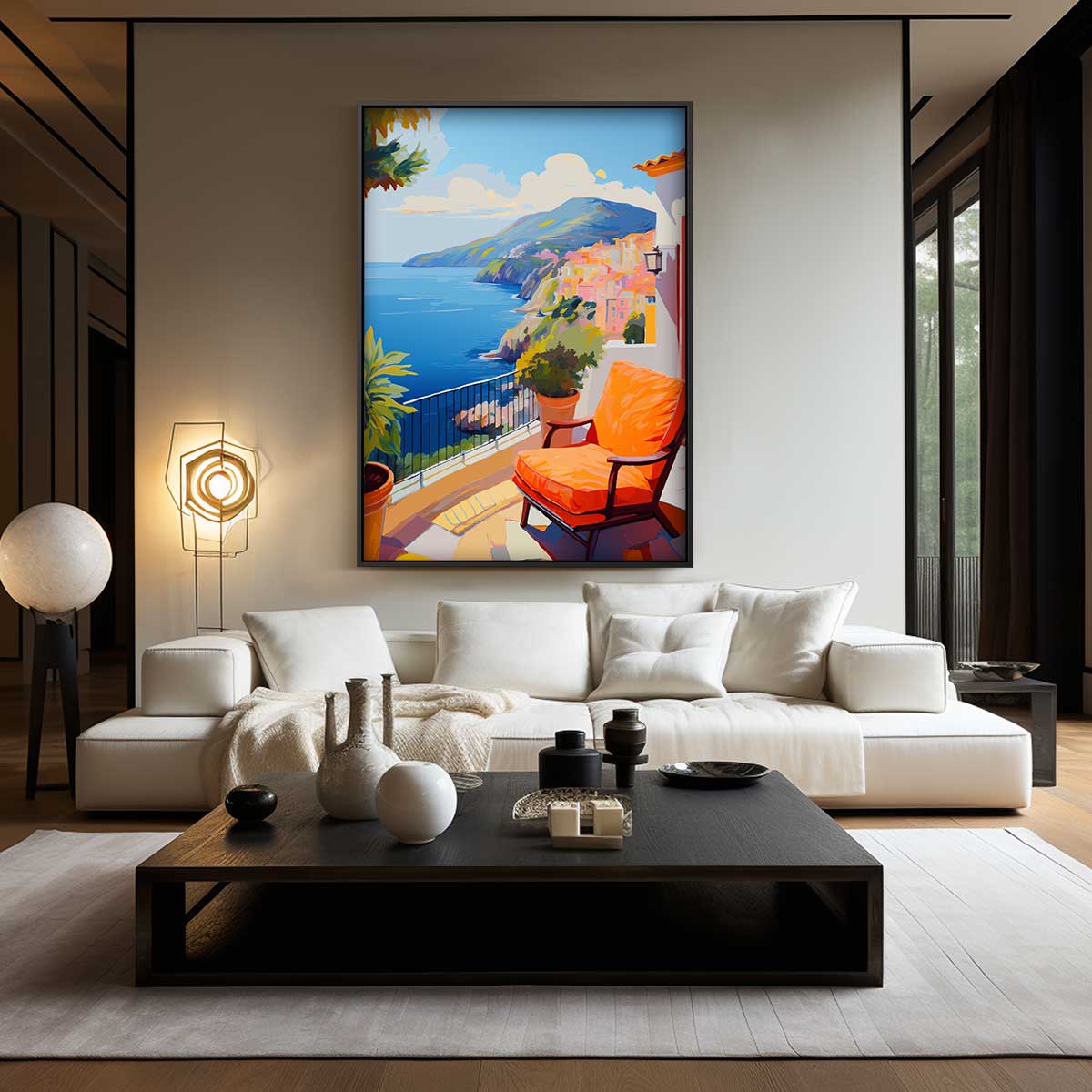 Zonovergoten Terras aan de Kust – staand kunstwerk voor modern interieur