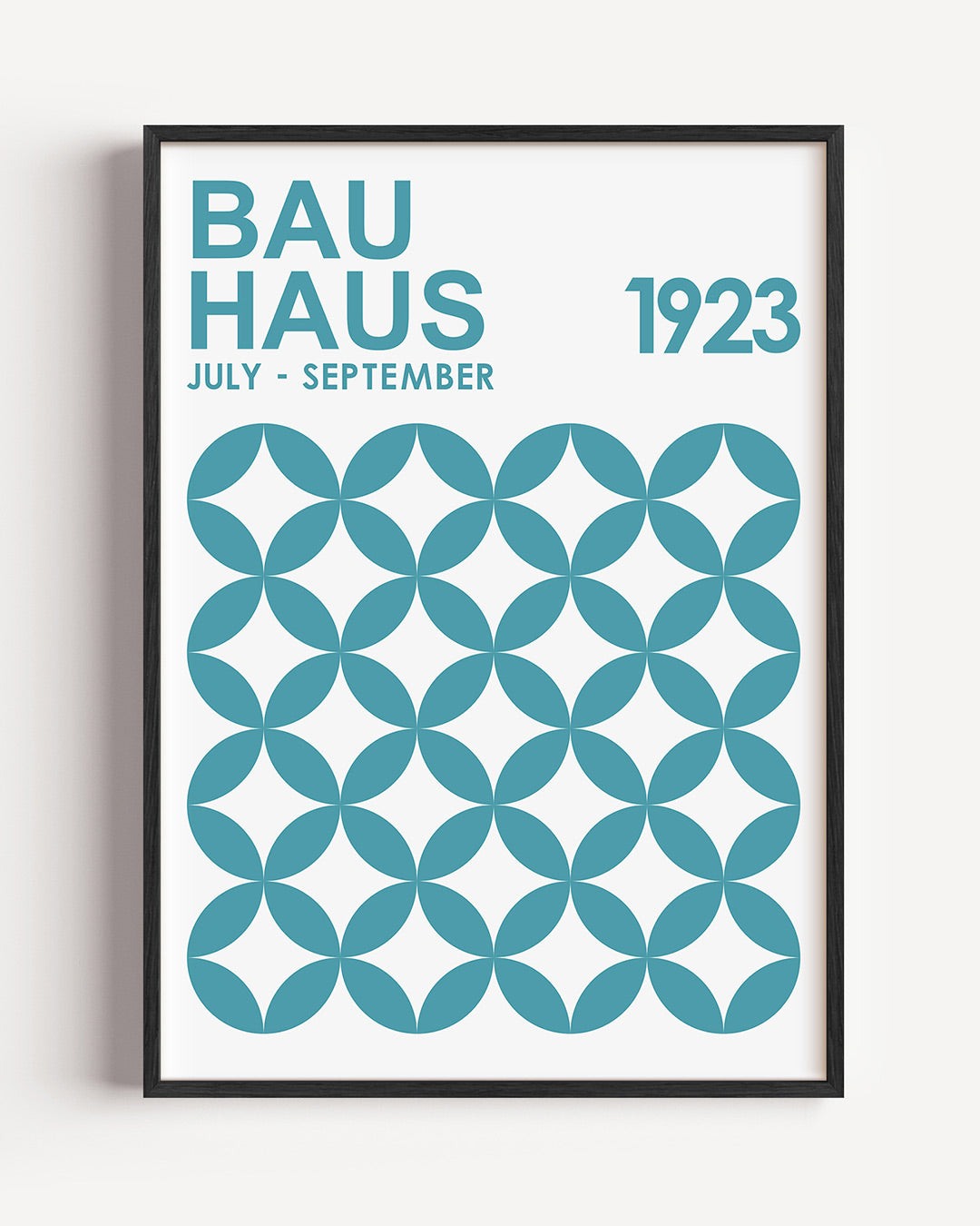 Cirkelpatroon en tekst – staande Bauhaus poster als wanddecoratie