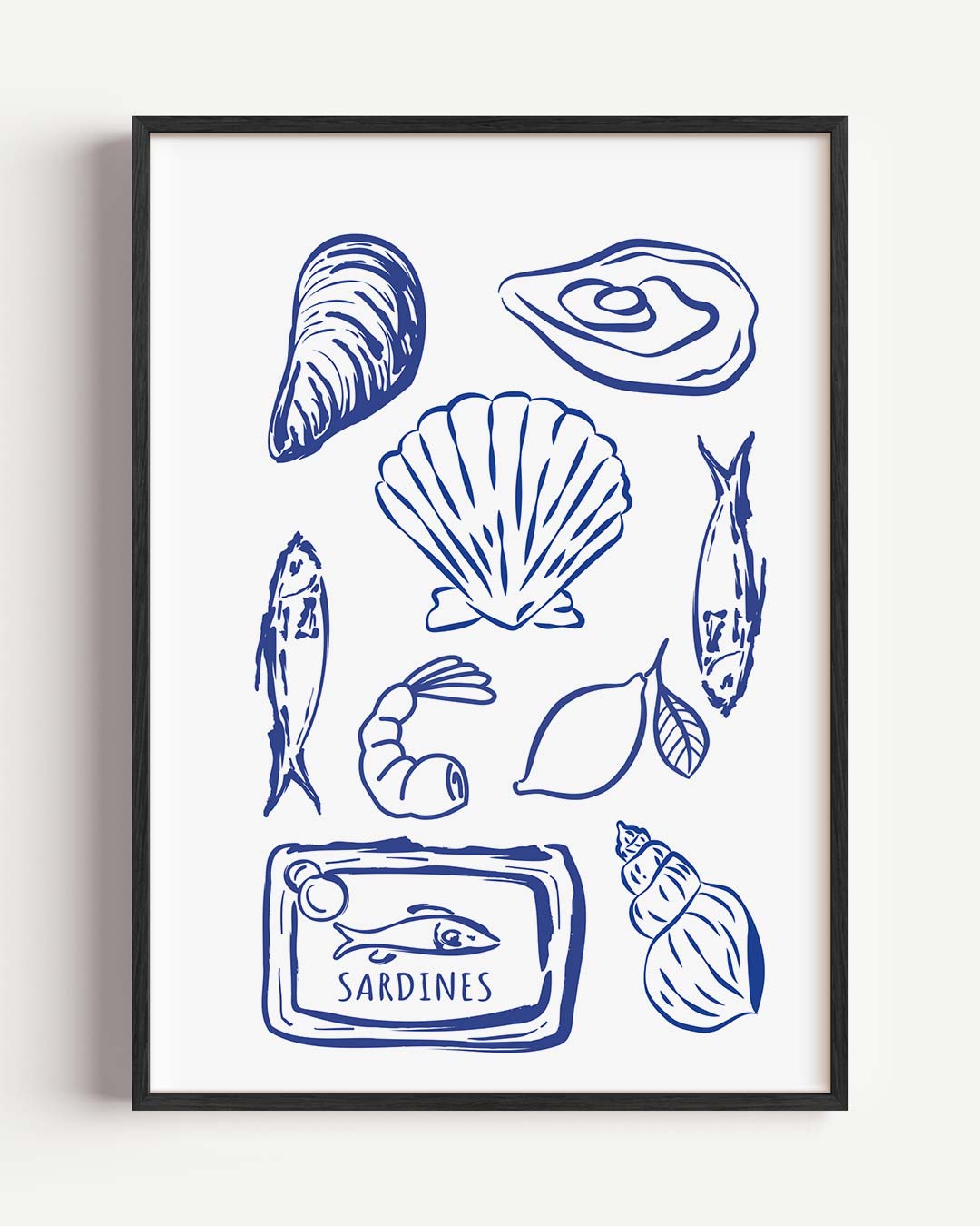 Zeevruchten Illustratie – keuken portret poster als wanddecoratie
