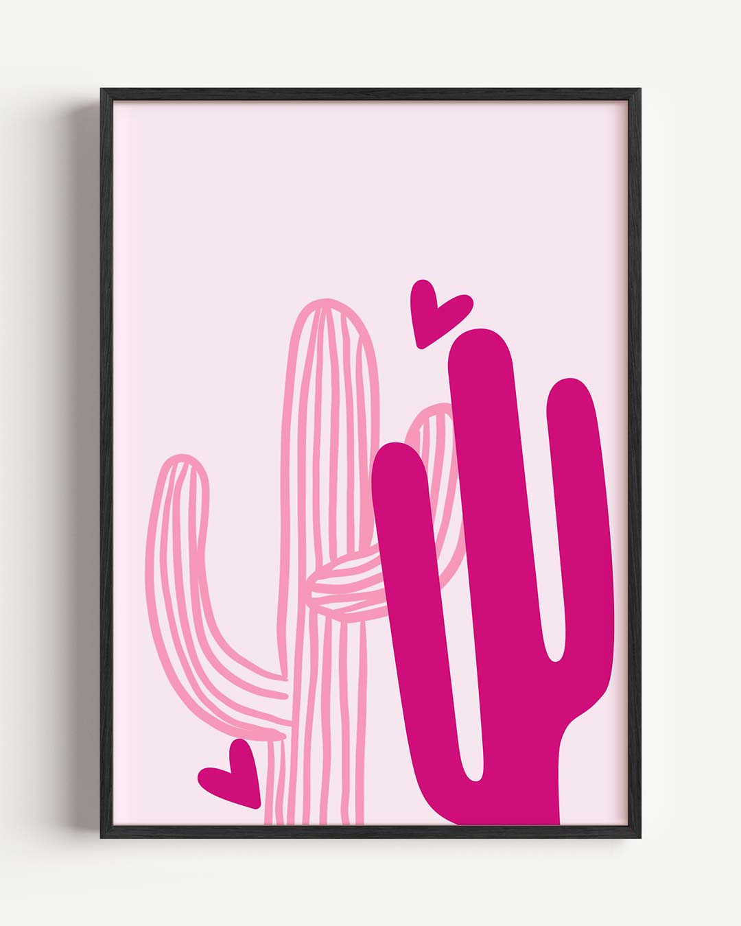 Vrolijke Cactus Harten – paas portret poster als wanddecoratie