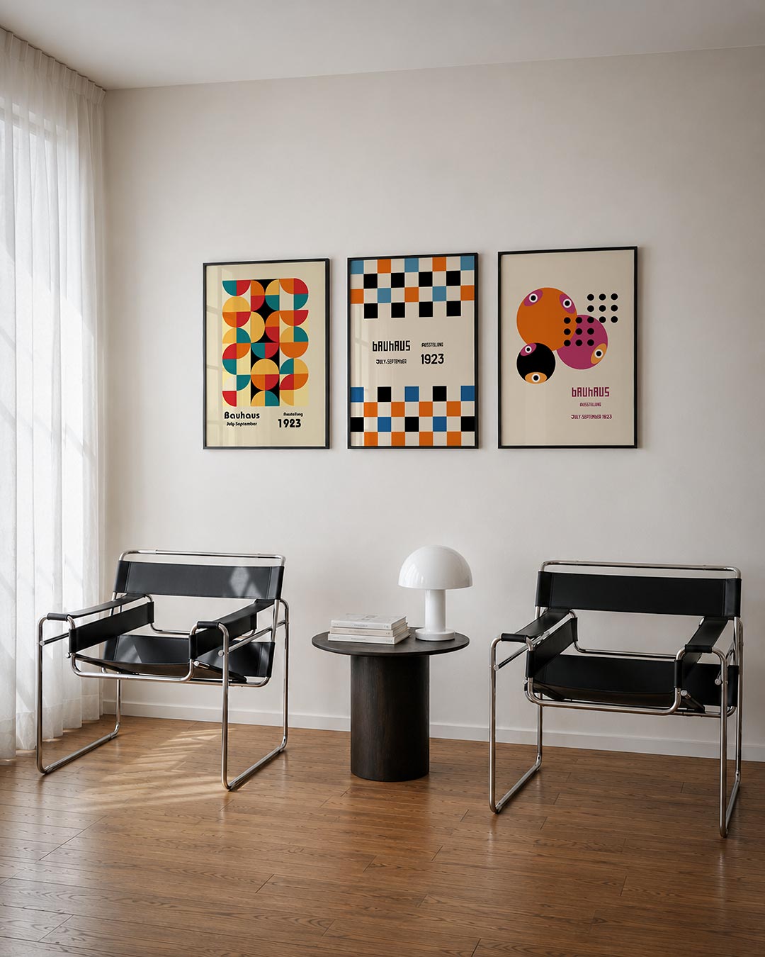 Vormen en kleurvlakken posterset – derde productweergave – deze posterset in drie delen toont een speelse mix van halve