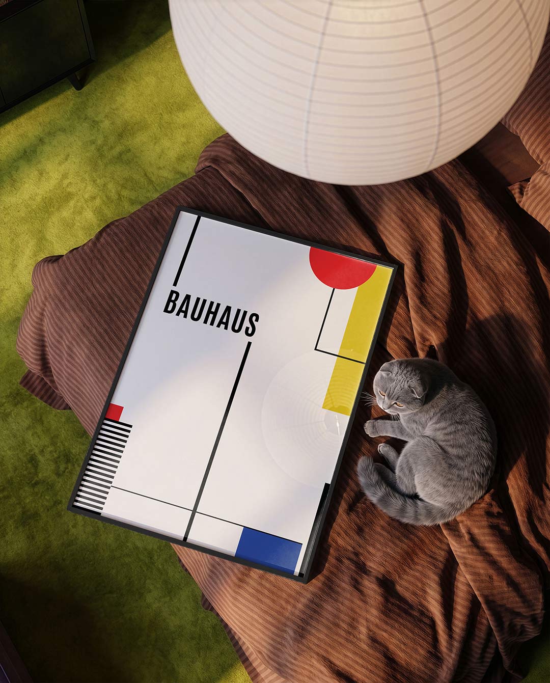 Lijnen en kleurvlakken – moderne Bauhaus wandkunst als poster
