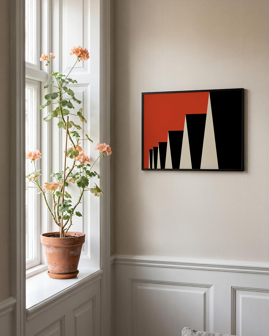 Vormritme en kleur – liggende Bauhaus poster voor aan de muur
