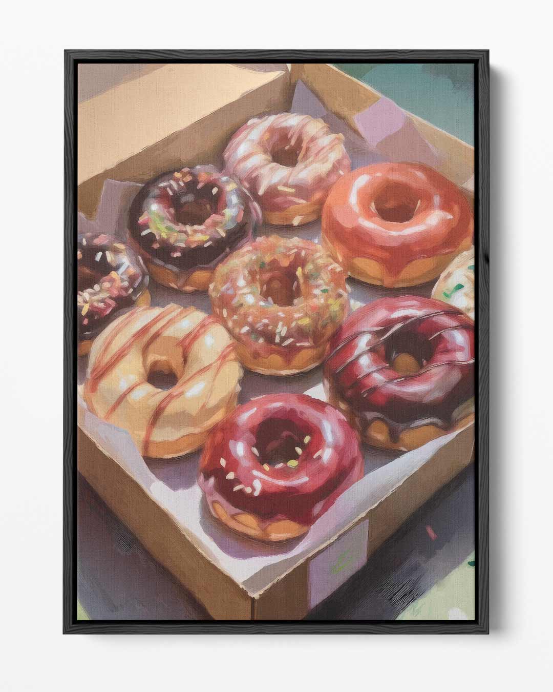 Kleurrijke Donut Verleiding – portret kunstwerk als wanddecoratie