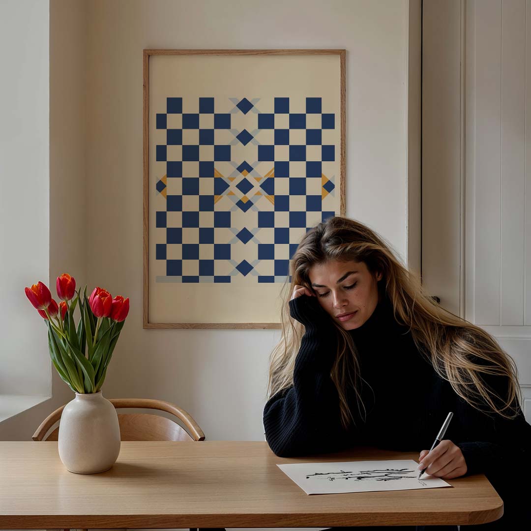 Moderne Geometrische Kunstposter – staande muurposter voor een modern interieur