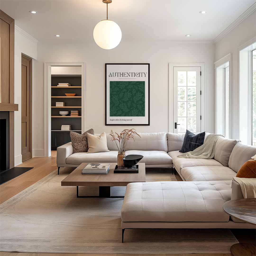 Authentieke Groen Bladkunst – staand kunstwerk voor modern interieur