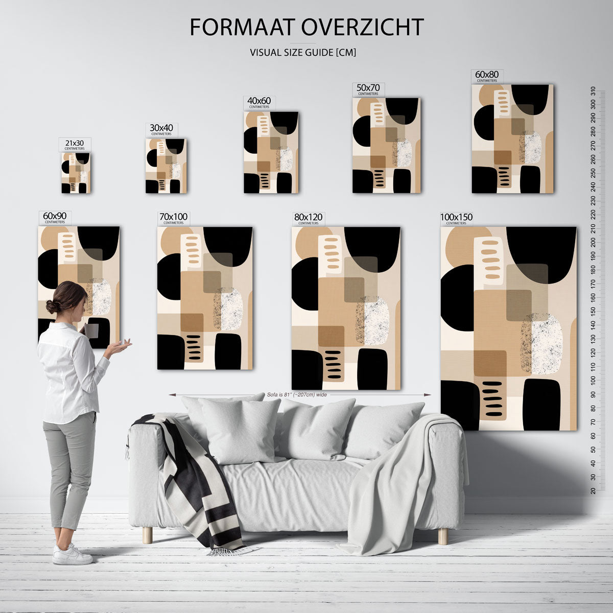 Abstracte vormen – staande muurposter met abstracte vormen